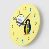 Grande Horloge Ronde Swedish Flag Talking Ms Penguin (Angle)