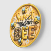 Grande Horloge Ronde Sweet As Can Bee Honeycomb (Angle)