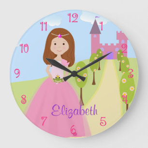 Grande Horloge Ronde Sweet Auburn Hair Princesse Personnalisée