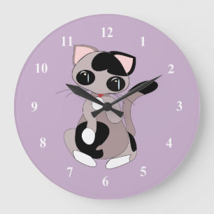 Grande Horloge Ronde Sweet Little Kitty
