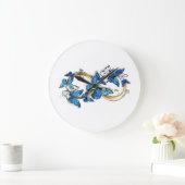 Grande Horloge Ronde Symbol Infinity of Blue Morpho Butterflies (Maison)