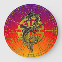 Symbole chinois dragon Prospérité Coucher de solei
