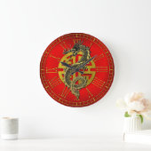 Grande Horloge Ronde Symbole chinois Prosperity Heart (Maison)