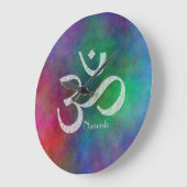 Grande Horloge Ronde Symbole d'Aum Om (Angle)