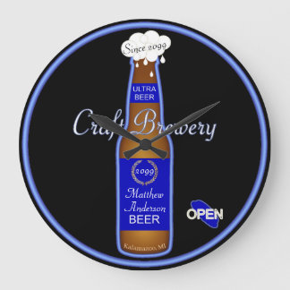 Grande Horloge Ronde Symbole de la bière brasserie pour hommes