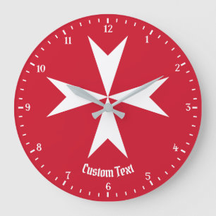 Grande Horloge Ronde Symbole de la Croix de Malte