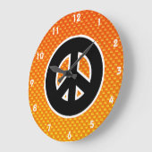 GRANDE HORLOGE RONDE SYMBOLE DE LA PAIX JAUNE ORANE (Angle)