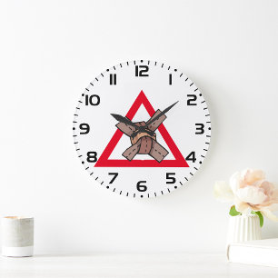 Grande Horloge Ronde Symbole de la route d'avertissement de noeud de tr