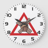 Grande Horloge Ronde Symbole de la route d'avertissement de noeud de tr (Recto)