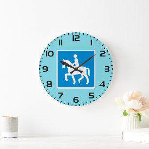 Grande Horloge Ronde Symbole de la route équestre Horse équitation