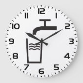 Grande Horloge Ronde Symbole de l'eau du robinet (Recto)