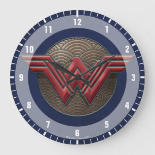 Grande Horloge Ronde Symbole de Wonder Woman sur les cercles concentré