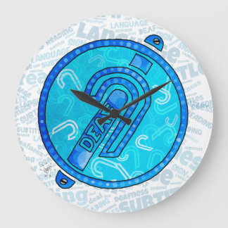Grande Horloge Ronde Symbole des sourds anglais