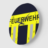 Grande Horloge Ronde Symbole Feuerwehr Blau uniforme (Angle)
