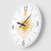Grande Horloge Ronde Symbole franc-maçonnerie (Angle)