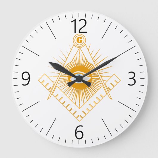 Grande Horloge Ronde Symbole franc-maçonnerie (Recto)