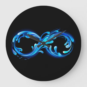Grande Horloge Ronde Symbole Infini d'Eau Claire Froide