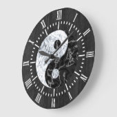 Grande Horloge Ronde SYMBOLE MARBRE YIN Yang (Angle)