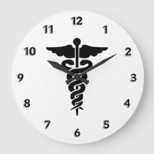 Grande Horloge Ronde Symbole médical de Nurses et Doctors