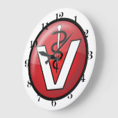 Grande Horloge Ronde Symbole médical vétérinaire (Angle)