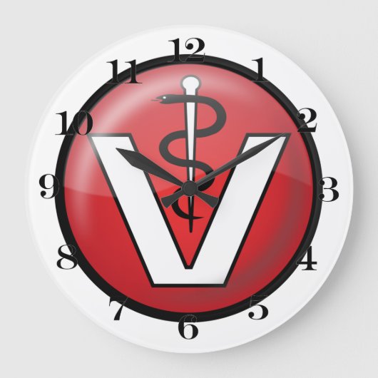 Grande Horloge Ronde Symbole médical vétérinaire (Recto)
