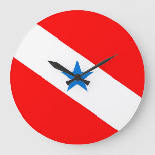 Grande Horloge Ronde Symbole régional du drapeau du Brésil de Para