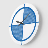 Grande Horloge Ronde Symbole Wall Clock (bleu) (Angle)