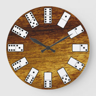 Grande Horloge Ronde Symboles originaux de domino de conception sur