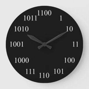Grande Horloge Ronde Système de numéro binaire geeky