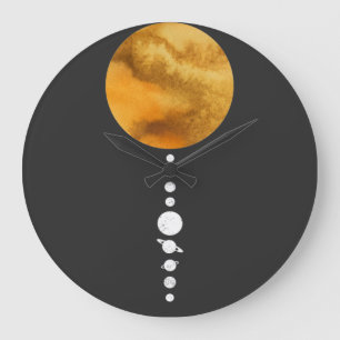 Grande Horloge Ronde Système solaire minimal