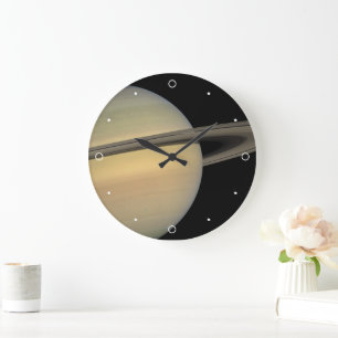 Grande Horloge Ronde Système solaire Saturn Planet unique Cercles Capri