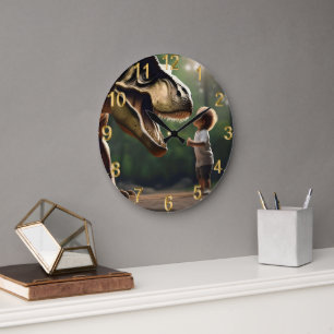Grande Horloge Ronde T-rex Faites Face À Vos Craintes,
