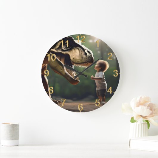 Grande Horloge Ronde T-rex Faites Face À Vos Craintes, (Maison)