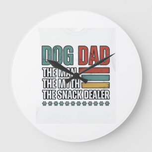 Grande Horloge Ronde T-shirt avec empreinte de patte vintage Papa Chien