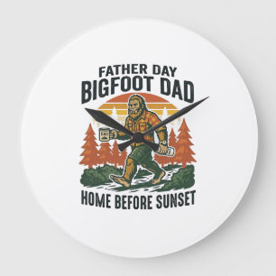 Grande Horloge Ronde T-shirt de Papa Bigfoot pour la Fête des Pères L'H