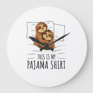 Grande Horloge Ronde T-Shirt de pyjama pour amoureux de paresseux endor