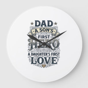 Grande Horloge Ronde T-shirt de typographie vintage sur l'amour entre p