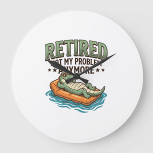Grande Horloge Ronde T-shirt de vacances d'alligator retiré pas mon pro