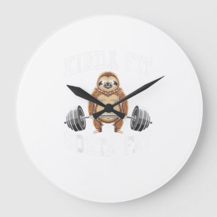 Grande Horloge Ronde T-shirt drôle de paresseux un peu en forme plutôt