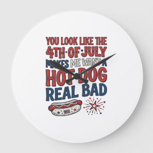 Grande Horloge Ronde T-shirt drôle patriotique de la fête du 4 juillet 