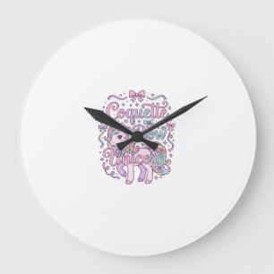 Grande Horloge Ronde T-shirt graphique pastel mignon licorne coquette b