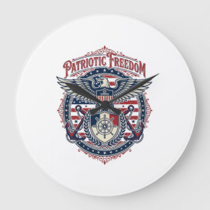 Grande Horloge Ronde T-shirt graphique vectoriel prépa côtier patriotiq