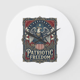 Grande Horloge Ronde T-shirt graphique vectoriel Stargazer patriotique