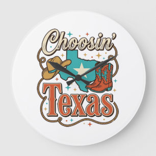 Grande Horloge Ronde T-shirt graphique vintage cowgirl Texas Western De