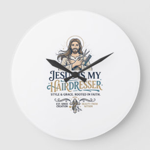 Grande Horloge Ronde T-Shirt Inspiration pour Coiffeur Salon de Beauté