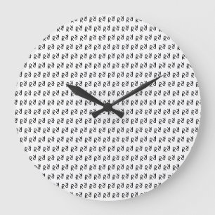 Grande Horloge Ronde T-Shirt Symétrique R Ligne Art, Minimaliste Doodle