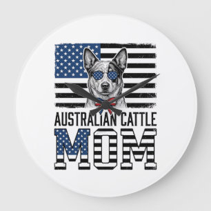 Grande Horloge Ronde T-shirt vintage patriotique Maman Australian Cattl