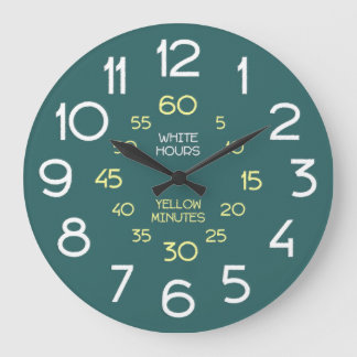 Grande Horloge Ronde Tableau de bord vintage Apprendre à indiquer l'heu