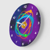 Grande Horloge Ronde Taches de structure atomique Science (Angle)