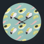 Grande Horloge Ronde Taco à propos d'amour | Motif d'élément Taco<br><div class="desc">Profitez de ce design de lama créatif frais sur un produit ou une pièce d'art peint pour améliorer et ajouter au monde autour de vous. Artiste : Grace Popp</div>